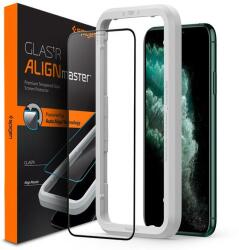 Spigen AGL00098 Apple iPhone 11 Pro Max Spigen GlastR Align Master edzett üveg képernyővédő fólia, felhelyezést segítő kerettel, Fekete (AGL00098)