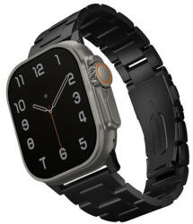 Uniq Osta Apple Watch 42/44/45/49mm fém szíj, fekete (UNIQ-49MM-OSTABLK)