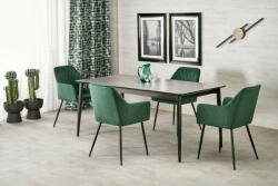 Halmar CHARLES asztal, szürke márvány / fekete - smartbutor