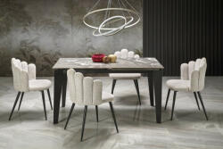 Halmar FELIX asztal, szürke márvány / fekete - smartbutor