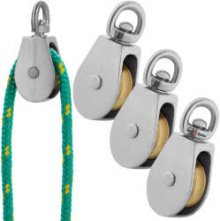 KOTARBAU Un singur scripete de cablu placat cu nichel 1" fi 6 mm set de 3 buc (ZSY2767)