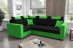Veneti SANVI PLUS sarok ülőgarnitúra karfákkal - zöld / fekete