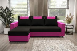  Veneti SANVI sarok ülőgarnitúra karfákkal - rózsaszín / fekete