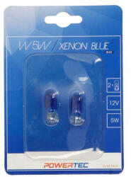 m-tech Izzó 12V W5W Powertec Xenon kék (2db) - M-TECH