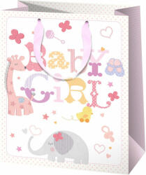 Cardex Baby Girl feliratos rózsaszín nagy ajándéktáska 33 x 13 x 27