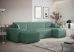 Veneti RADANA U-alakú kényelmes kinyitható kanapé - világoszöld