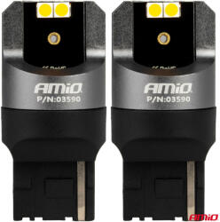 AMiO CANBUS PRO series 7440 T20 WY21W 4x3030 SMD sárga 12/24V led izzó (AMIO-03590)