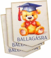  Nyomtatott dekorkarton - Ballagásra macis bookmark tábla 3db - kosarbolt