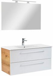 Leziter Vario Clam 100 komplett fürdőszoba bútor tölgy-fehér