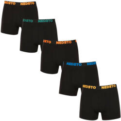 Nedeto 5PACK fekete Nedeto férfi boxeralsó (5NB003) 4XL