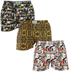 Styx 3PACK férfi bő szárú boxeralsók Styx art klasszikus gumipánt többszínű (3A12123) XL