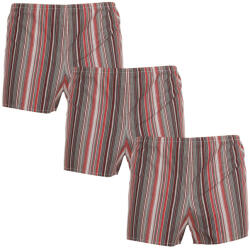 Foltýn 3PACK Klasszikus férfi bő szárú boxeralsók Foltýn piros csíkos nagyméretű (3xKN76) 5XL