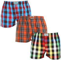 Styx 3PACK férfi bő szárú boxeralsók Styx klasszikus gumipánt többszínű (3A092613) M