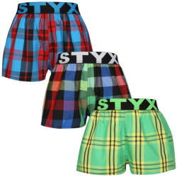 Styx 3PACK gyermek klasszikus boxeralsó Styx sport gumi több színű (3BJ11123) 6-8 éves