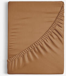 Goldea cearceaf de pat 100% bumbac cu elastic - maro scorțișoară 160 x 200 cm