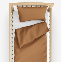 Goldea lenjerie pătuț din 100% bumbac - maro scorțișoară 110 x 125 și 35 x 55 cm Lenjerie de pat