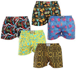 Styx 5PACK férfi bő szárú boxeralsók Styx art klasszikus gumipánt többszínű (5A1167288) M