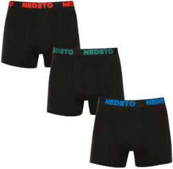 Nedeto 3PACK Férfi boxeralsó Nedeto fekete (3NB003b) XXL