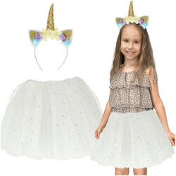 Inlea4Fun Costum pentru copii - fustă cu bentiță unicorn - Inlea4Fun - alb (IA-KX7211)
