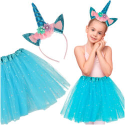 Inlea4Fun Costum pentru copii - fustă cu bentiță unicorn - Inlea4Fun - albastru (IA-KX7209)