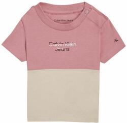 Calvin Klein újszülött póló rózsaszín, mintás - rózsaszín 56