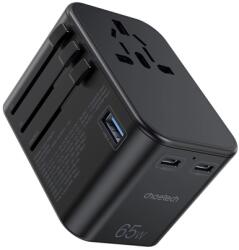 Choetech gaN 2 x USB Type C / USB 65W Power Delivery gyorstöltő utazáshoz fekete (PD5009-BK)