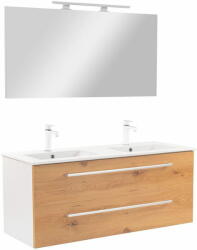 Leziter Vario Clam 120 komplett fürdőszoba bútor fehér-tölgy