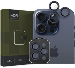 HOFI Camring sticla temperata pentru camera pentru iPhone 15 Pro / 15 Pro Max, albastru inchis