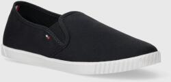 Tommy Hilfiger sportcipő CANVAS SLIP-ON SNEAKER sötétkék, női, FW0FW07806 - sötétkék Női 36