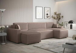  Veneti RADANA U-alakú kényelmes kinyitható kanapé - világosbarna 2