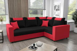  Veneti SANVI PLUS sarok ülőgarnitúra karfákkal - piros / fekete, jobbos