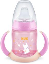 Nuk Преходна чаша със силиконов накрайник NUK - First Choice, Glow in the Dark, TC, 150 ml, Розова (10215326-Розов)