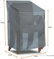 Hentex Anti-UV esővédő huzat rakásolható székekhez (4 db szék), szürke (67*80*110) (AL1000)