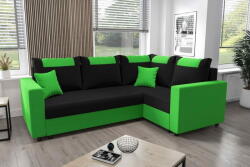  Veneti SANVI PLUS sarok ülőgarnitúra karfákkal - zöld / fekete, jobbos