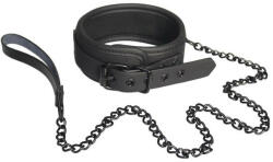 Dream Toys Blaze - set zgardă și lesă - piele neagră (8719632670544)