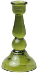 Paddywax Szklany świecznik - Paddywax Tall Glass Taper Holder Green