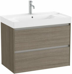 Roca Ona Unik mosdó+mosdószekrény középső medencével, 2 fiókkal, 800x460mm, sötét szil színben (A851691511)