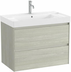 Roca Ona Unik mosdó+mosdószekrény középső medencével, 2 fiókkal, 800x460mm, világos tölgy színben (A851691512)