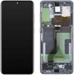 Samsung Piese si componente Display cu Touchscreen Samsung Galaxy S20+ 5G G986 / S20+ G985, cu Rama, Gri (Cosmic Grey), Service Pack GH82-31441E (GH82-31445E) - vexio