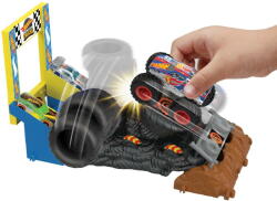 Mattel Monster Trucks Arena World: Entry Challenge - Race Ace's Tire Smash Race, Track (includes 2 toy cars) (HNB89)