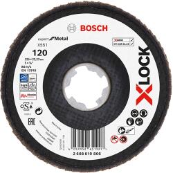 Bosch legyezőtárcsa 125x22.23 mm P120 fémhez X551 hajlított X-Lock (2608619806)