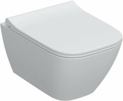 Geberit Smyle Square fali WC készlet, mélyöblítésű, zárt forma, Rimfree, 49cm, WC-tetővel, sandwich (501.619. 00.1) (501.619.00.1)