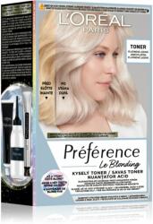 L'Oréal Paris Préférence Le Blonding Toner savas hajfesték árnyaló semlegesítő réz alaptónusok árnyalat 01 Platinum Ice