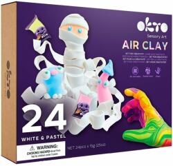 OKTO Set de Creatie Air Clay, Okto, 24 culori - White&Pastel (OK20024)