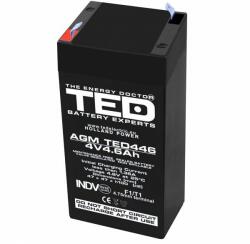 TED Electric Acumulator stationar TED Electric TED002853, 4V 4.6Ah F1, VRLA, 47 x 47 x 100mm (A0059218)