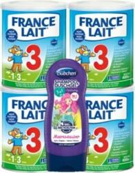 France Lait 3 alimente cu lapte pentru a susține creșterea copiilor mici de la 1 an 4x400g + Bübchen (IP4331)