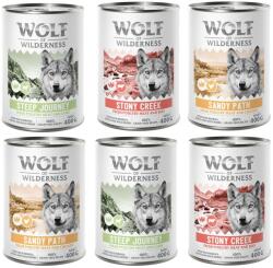 Wolf of Wilderness 6x400g Wolf of Wilderness vegyes csomag óriási kedvezménnyel! nedves kutyatáp Szárnyas csirkével, szárnyas báránnyal, szárnyas marhával