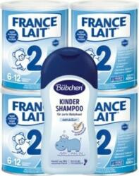 France Lait 2 formule ulterioare de lapte pentru sugari de la 6-12 luni 4x400g + șampon Bübchen (IP4523)