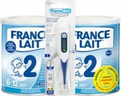 France Lait 2 utólagos anyatej-helyettesítő tápszer 6-12 hónapos korig 2x400g + hőmérő (IP4423)