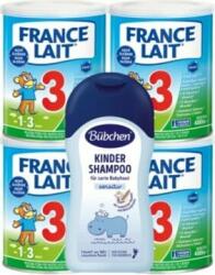 France Lait 3 tejes eledel kisgyermekek növekedésének elősegítésére 1 éves kortól 4x400g + Bübchen (IP4531)
